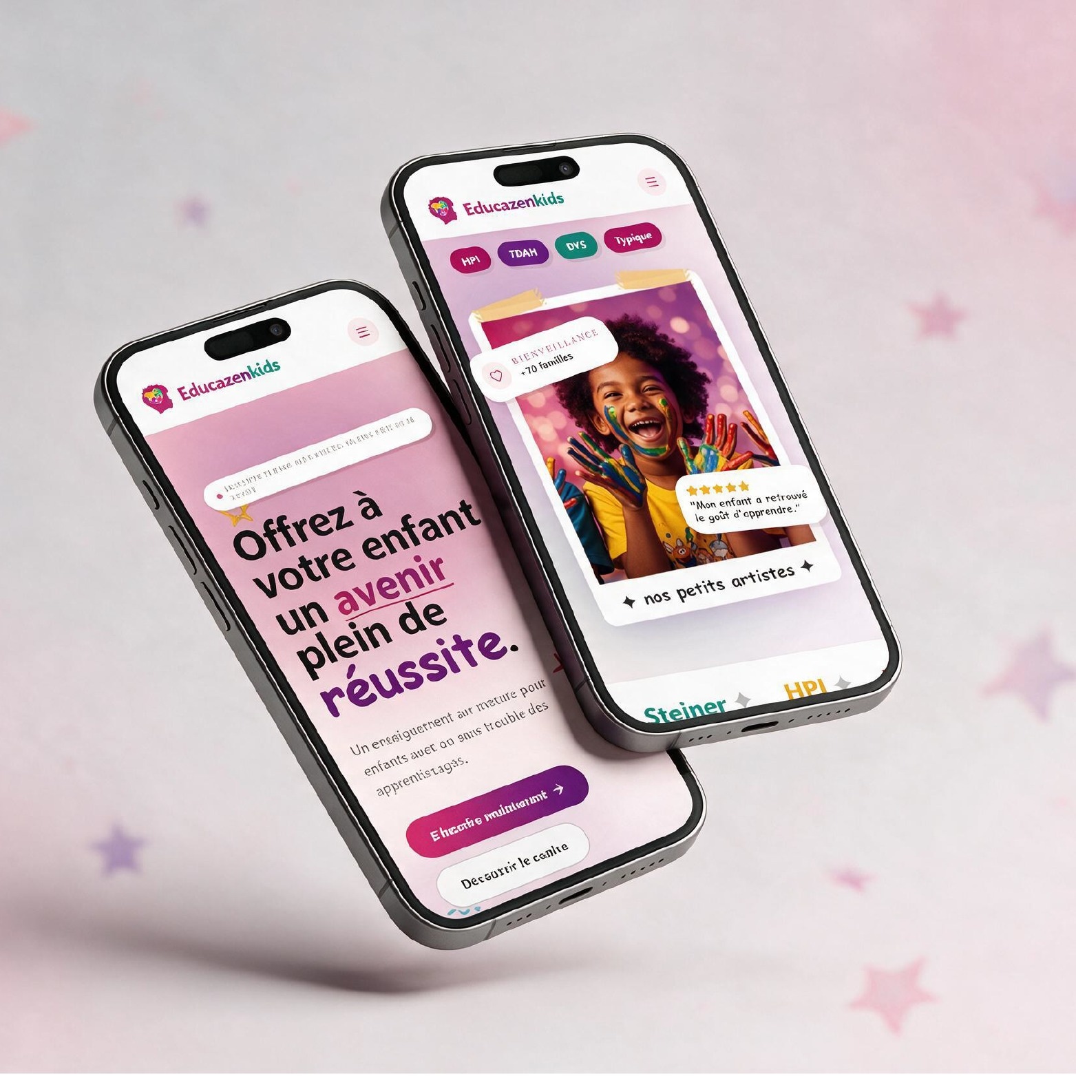 Le site EducazenKids sur téléphone